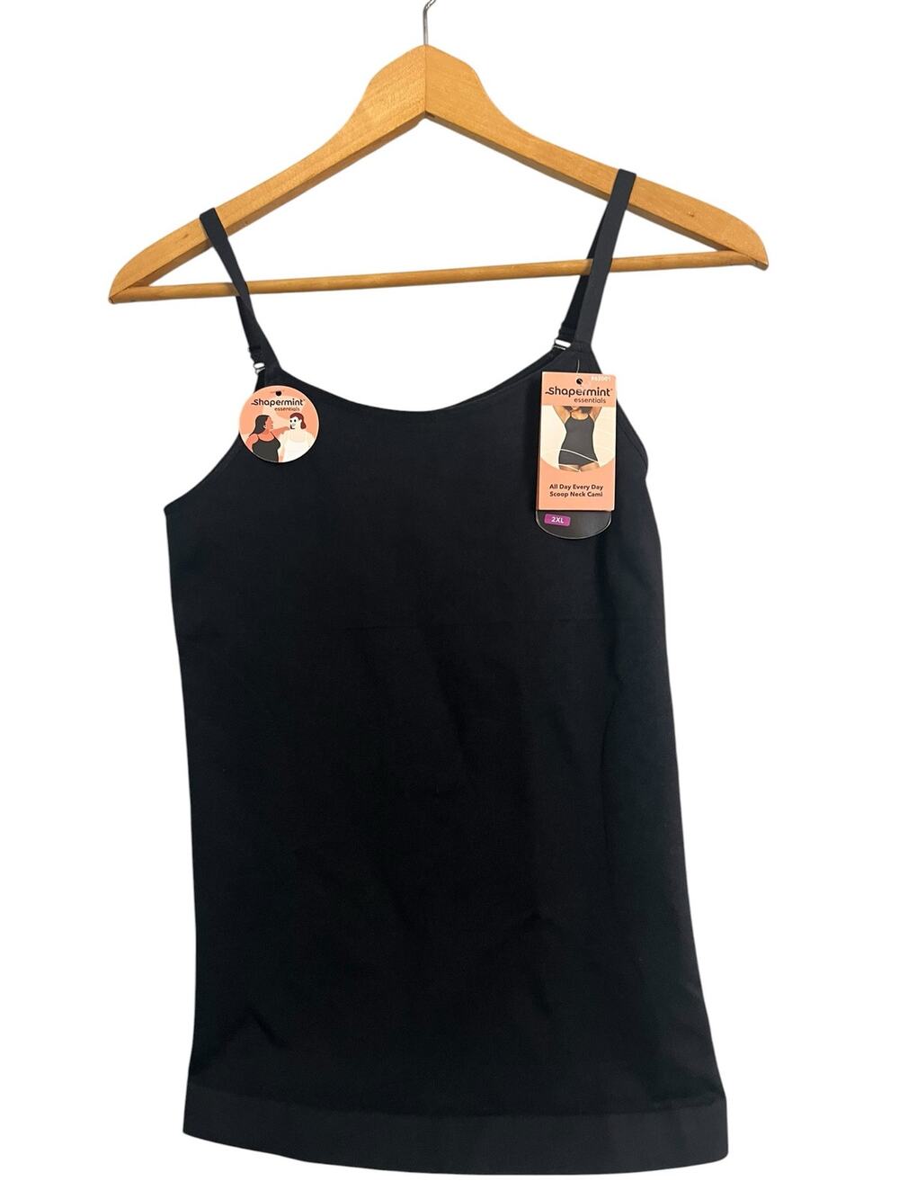 Shapermint Essentials Black Scoop Neck Shaping Cami NWT 2XL